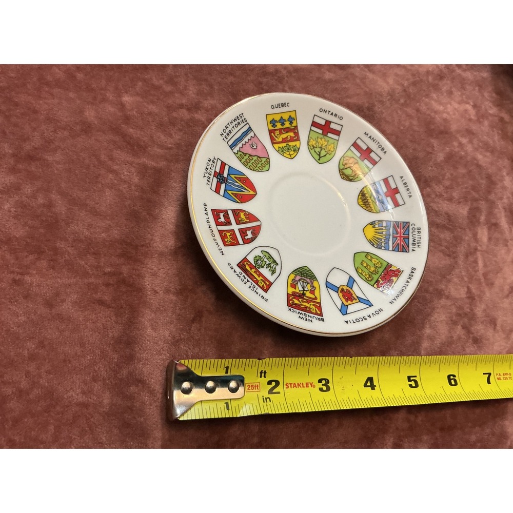 Vintage Quality Goods Canada Provinces Crests Souvenir Saucer Plate 4.75in - Picture 5 of 8
